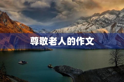 尊敬老人的作文 尊敬老人的作文