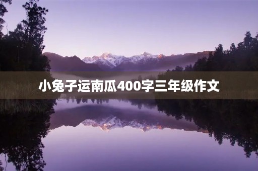小兔子运南瓜400字三年级作文