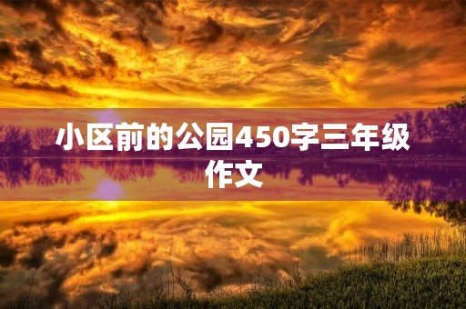 小区前的公园450字三年级作文