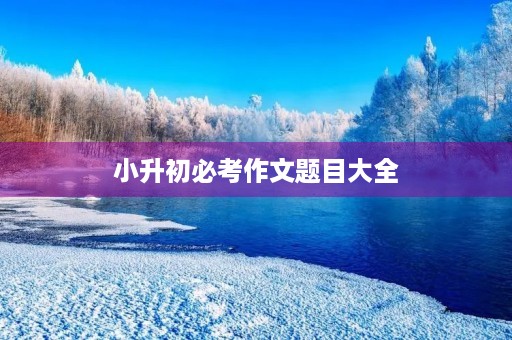 小升初必考作文题目大全