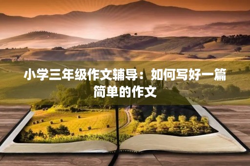 小学三年级作文辅导：如何写好一篇简单的作文