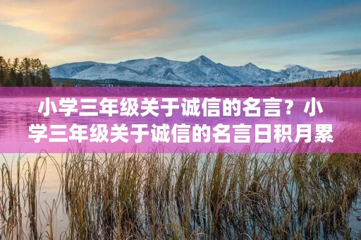 小学三年级关于诚信的名言?小学三年级关于诚信的名言日积月累 小学三年级关于诚信的名言?小学三年级关于诚信的名言日积月累
