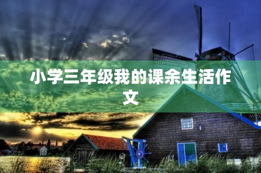 小学三年级我的课余生活作文