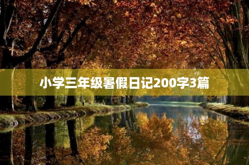 小学三年级暑假日记200字3篇