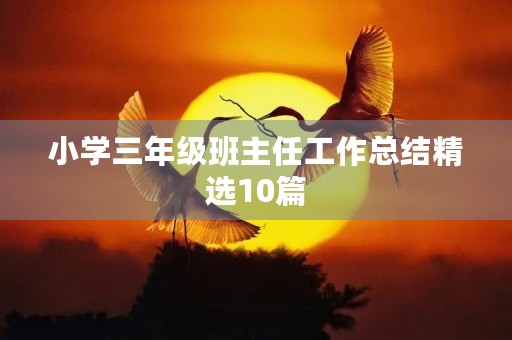 小学三年级班主任工作总结精选10篇