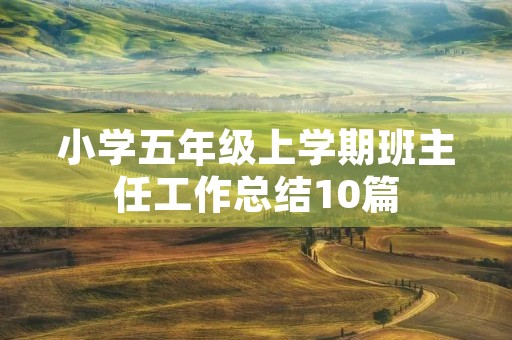 小学五年级上学期班主任工作总结10篇