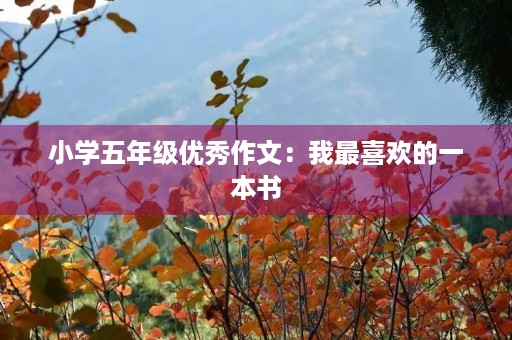 小学五年级优秀作文:我最喜欢的一本书 小学五年级优秀作文:我最喜欢的一本书
