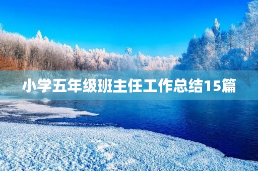 小学五年级班主任工作总结15篇