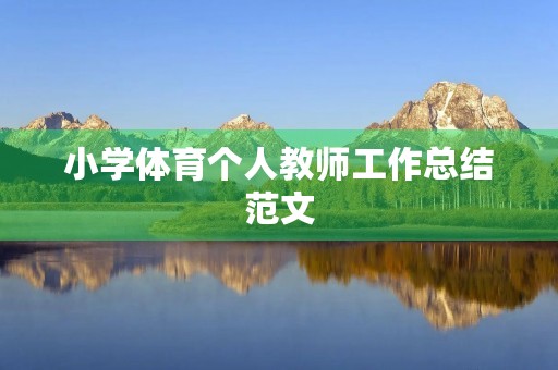 小学体育个人教师工作总结范文