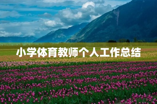 小学体育教师个人工作总结 小学体育教师个人工作总结