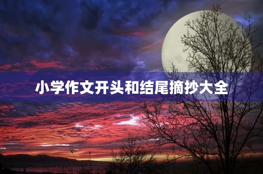 小学作文开头和结尾摘抄大全