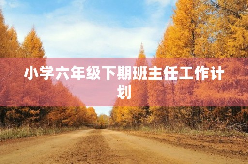 小学六年级下期班主任工作计划 小学六年级下期班主任工作计划
