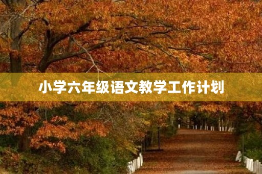 小学六年级语文教学工作计划 小学六年级语文教学工作计划