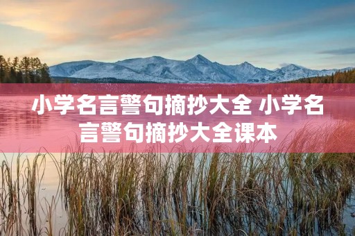 小学名言警句摘抄大全 小学名言警句摘抄大全课本 小学名言警句摘抄大全 小学名言警句摘抄大全课本