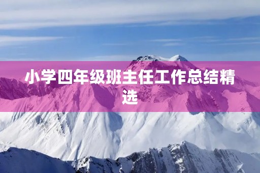 小学四年级班主任工作总结精选 小学四年级班主任工作总结精选