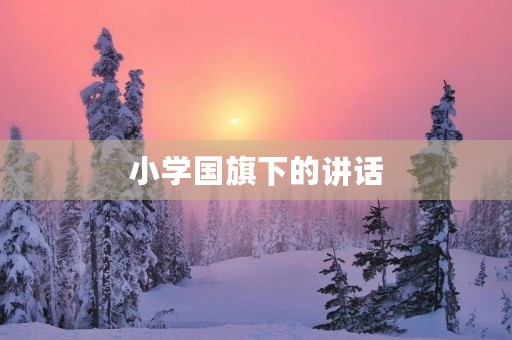 小学国旗下的讲话