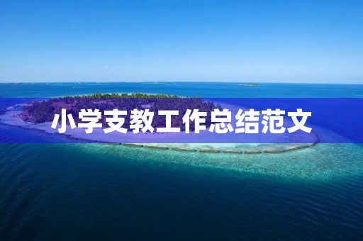 小学支教工作总结范文