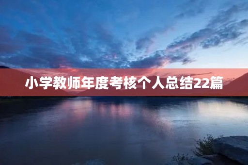 小学教师年度考核个人总结22篇