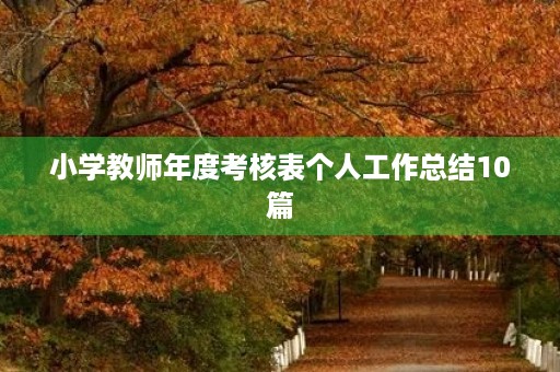 小学教师年度考核表个人工作总结10篇