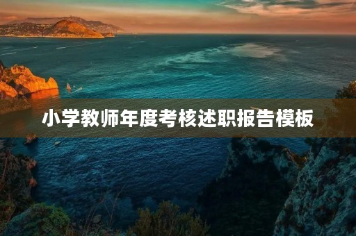 小学教师年度考核述职报告模板 小学教师年度考核述职报告模板