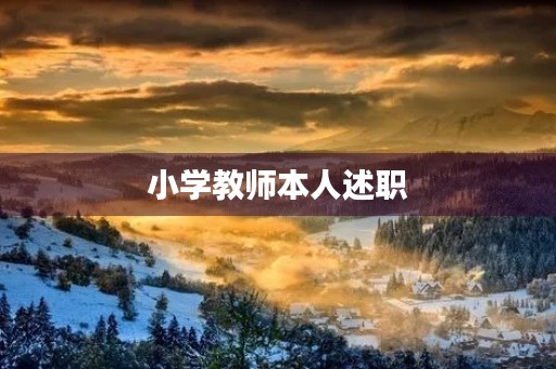小学教师本人述职 小学教师本人述职