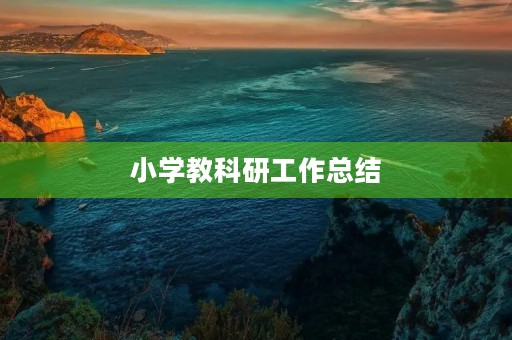 小学教科研工作总结
