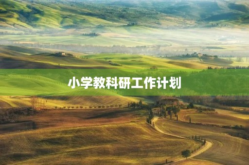 小学教科研工作计划