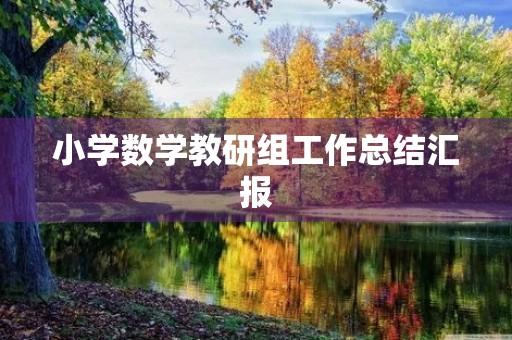 小学数学教研组工作总结汇报