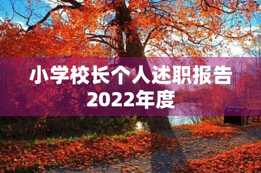 小学校长个人述职报告2022年度 小学校长个人述职报告2022年度