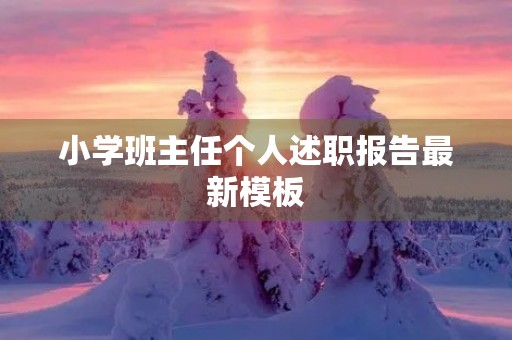 小学班主任个人述职报告最新模板 小学班主任个人述职报告最新模板