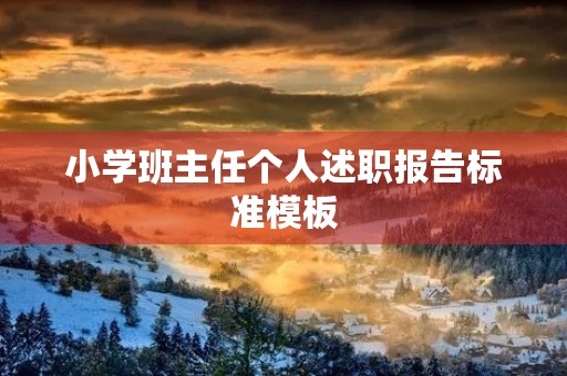 小学班主任个人述职报告标准模板 小学班主任个人述职报告标准模板