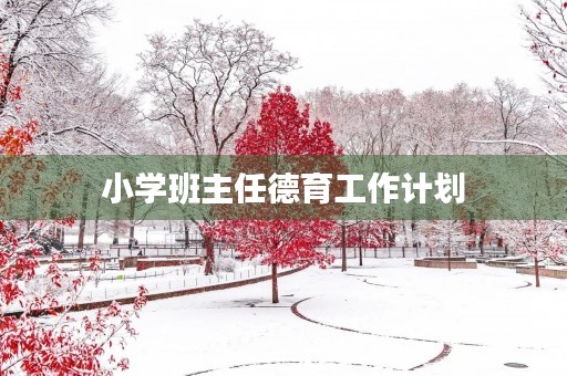 小学班主任德育工作计划 小学班主任德育工作计划