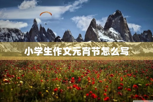 小学生作文元宵节怎么写