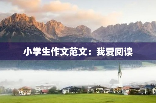 小学生作文范文：我爱阅读