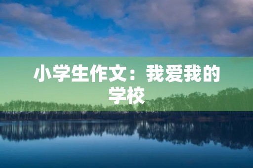 小学生作文：我爱我的学校