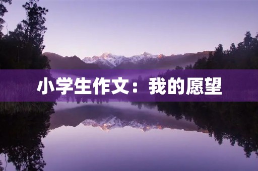 小学生作文:我的愿望 小学生作文:我的愿望
