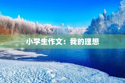 小学生作文：我的理想