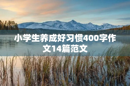 小学生养成好习惯400字作文14篇范文