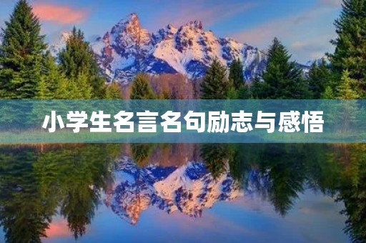 小学生名言名句励志与感悟，1～4年级的名言警句