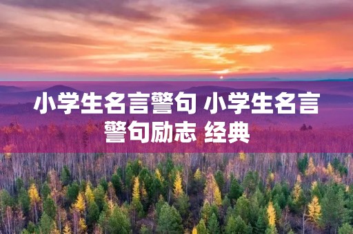 小学生名言警句 小学生名言警句励志 经典 小学生名言警句 小学生名言警句励志 经典