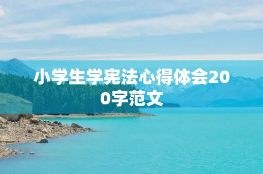 小学生学宪法心得体会200字范文