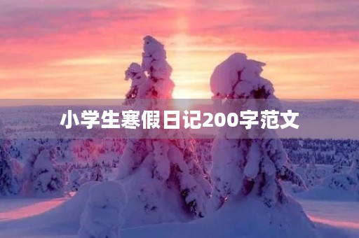 小学生寒假日记200字范文
