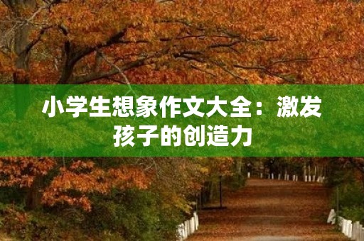 小学生想象作文大全：激发孩子的创造力