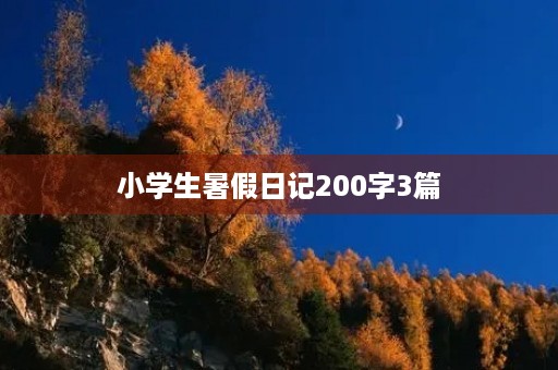 小学生暑假日记200字3篇 小学生暑假日记200字3篇