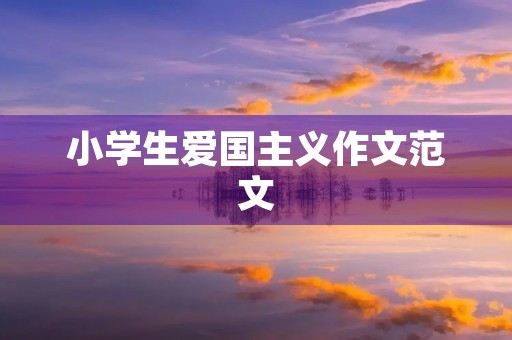 小学生爱国主义作文范文
