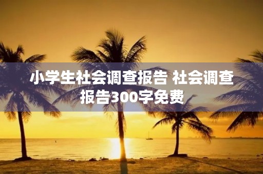 小学生社会调查报告 社会调查报告300字免费 小学生社会调查报告 社会调查报告300字免费