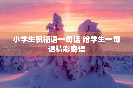 小学生祝福语一句话 给学生一句话精彩寄语