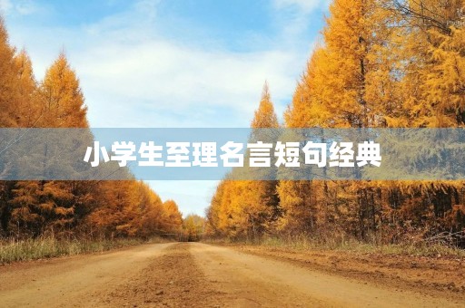 小学生至理名言短句经典，小学生至理名言的句子