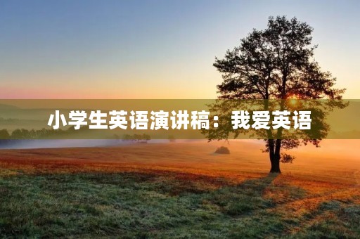 小学生英语演讲稿：我爱英语