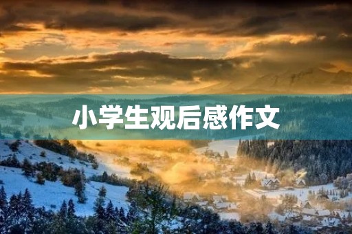 小学生观后感作文 小学生观后感作文